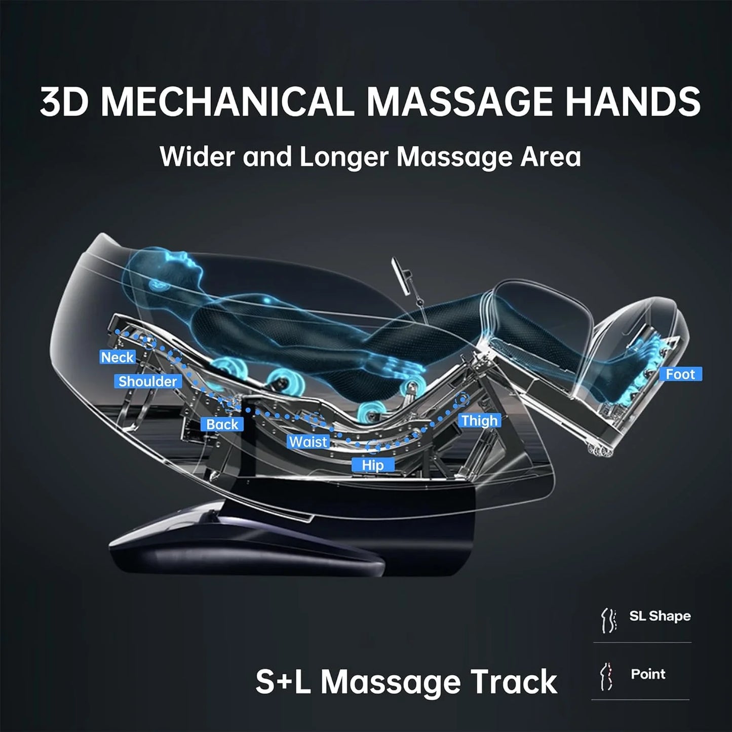 Massage Chair Full Body with Heat, Full Body Zero Gravity SL-Track Shiatsu Massage Chair, 3D Massage Chair with Foot Massage, Bluetooth, Wireless Phone Charger MU412(DP)