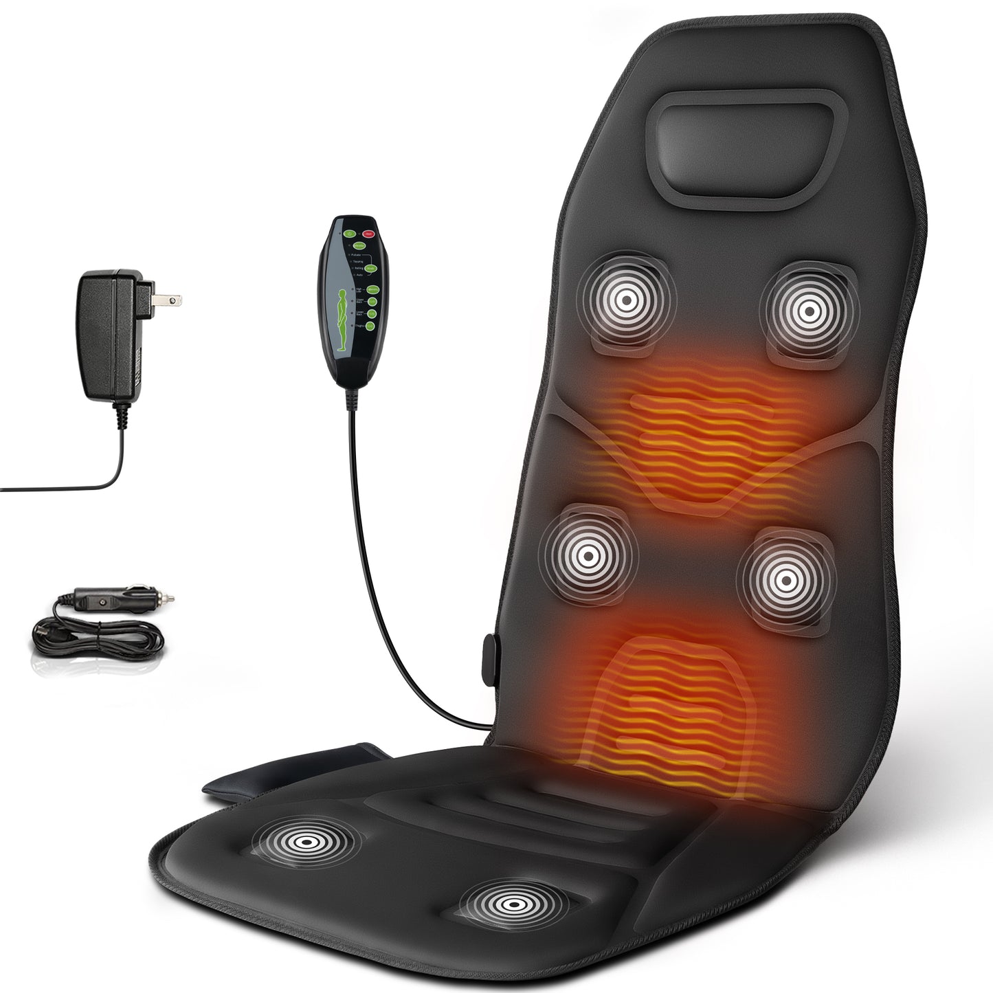 Back Massager with Heat, Vibration Car Chair Massager Pad, Seat Cushion Gifts for Men & Women (DP)