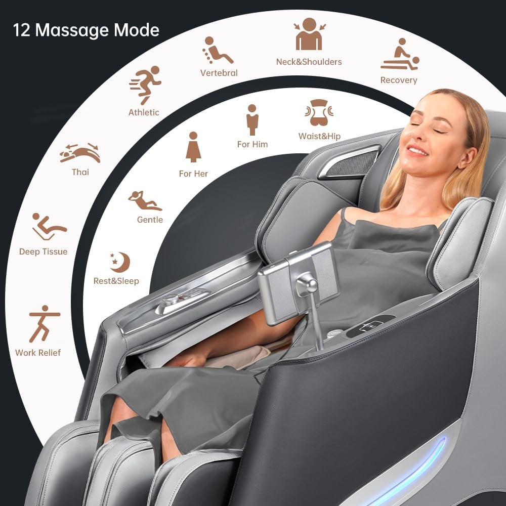 Massage Chair Full Body with Heat, Full Body Zero Gravity SL-Track Shiatsu Massage Chair,3D Massage Chair with Foot Massage, Bluetooth, Wireless Phone Charger(DP)