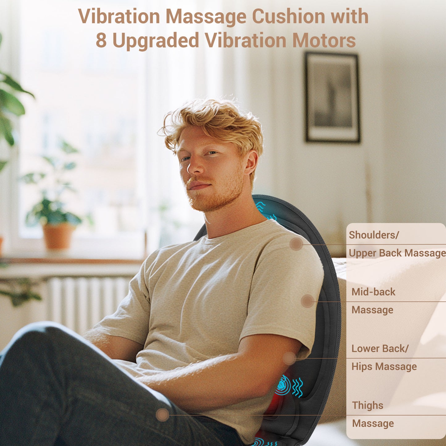 Mynt Back Massager Seat Cushion Massager with Heat, 8 Vibration Massage Nodes Massage Chair Pad for Home Office Chair (DP)