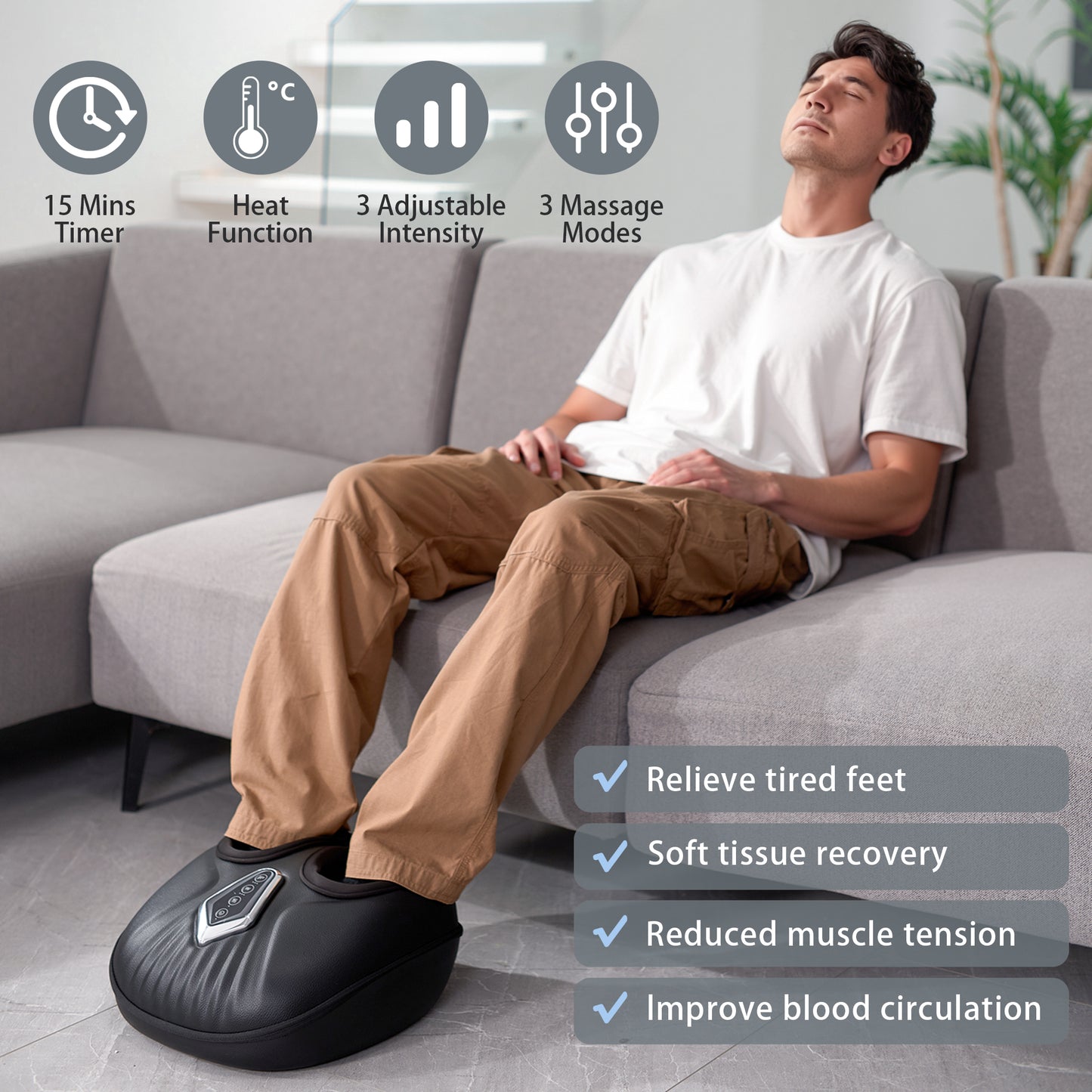 Foot Massager with Compression, Shiatsu, and Heat (DP)