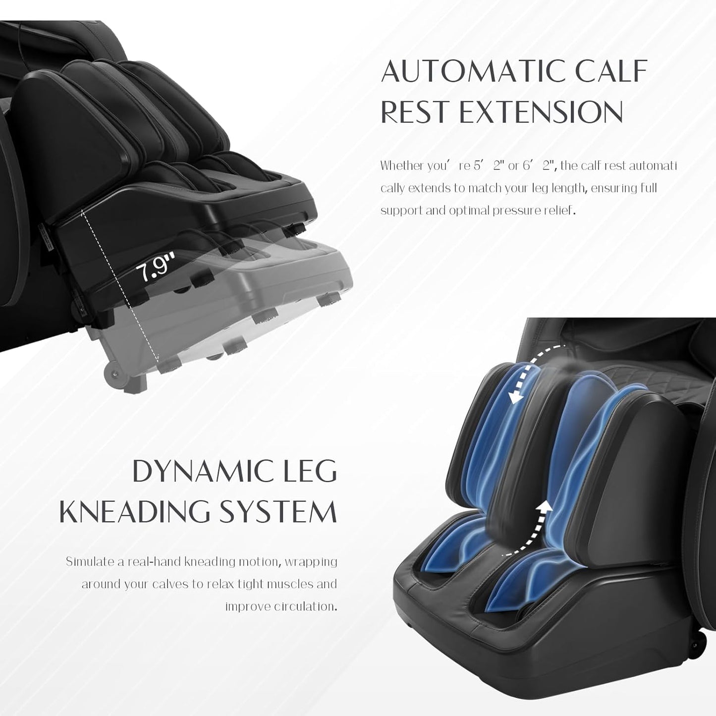Mazzup 3D Massage Chair, Full Body Massage Chair, Zero Gravity Recliner w/Dynamic Leg Kneading System, 53.14" SL Track, Sleek Appearance, 12 Auto Modes, Wireless Charging, Bluetooth Speaker, TFT Screen