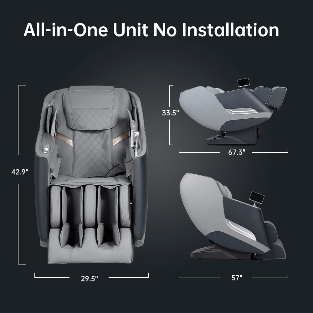 Massage Chair Full Body with Heat, Full Body Zero Gravity SL-Track Shiatsu Massage Chair,3D Massage Chair with Foot Massage, Bluetooth, Wireless Phone Charger(DP)