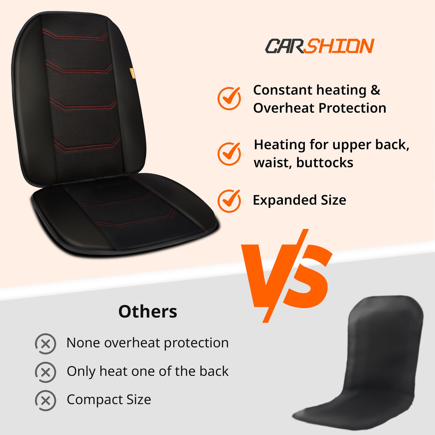 Heated Seat Cushion for Car, Enlarged Fast Heating Seat Cover, Winter Seat Warmer for Car(DP)