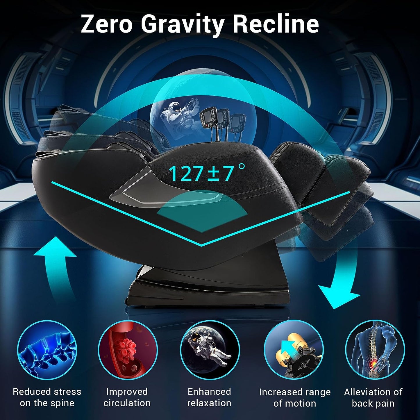 Mazzup Massage Chair, Zero Gravity Shiatsu Massage Chair Full Body and Recliner with Fully Assembled, LCD Screen, Lower Back and Calf Heating, Air Compression