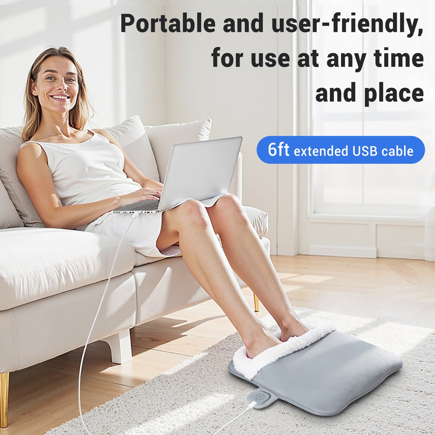 Heated Foot Warmers, Electric Heating Pad for Foot, Gray (DP)