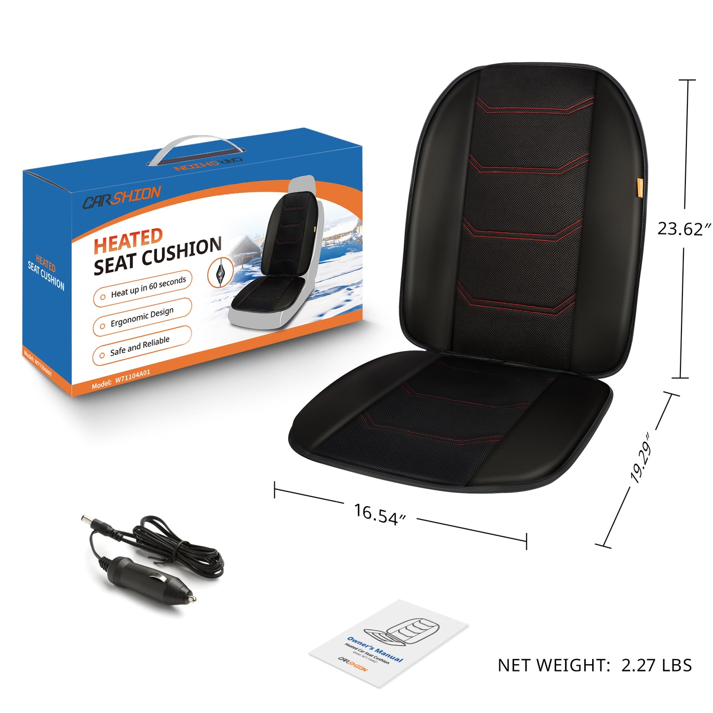 Heated Seat Cushion for Car, Enlarged Fast Heating Seat Cover, Winter Seat Warmer for Car(DP)