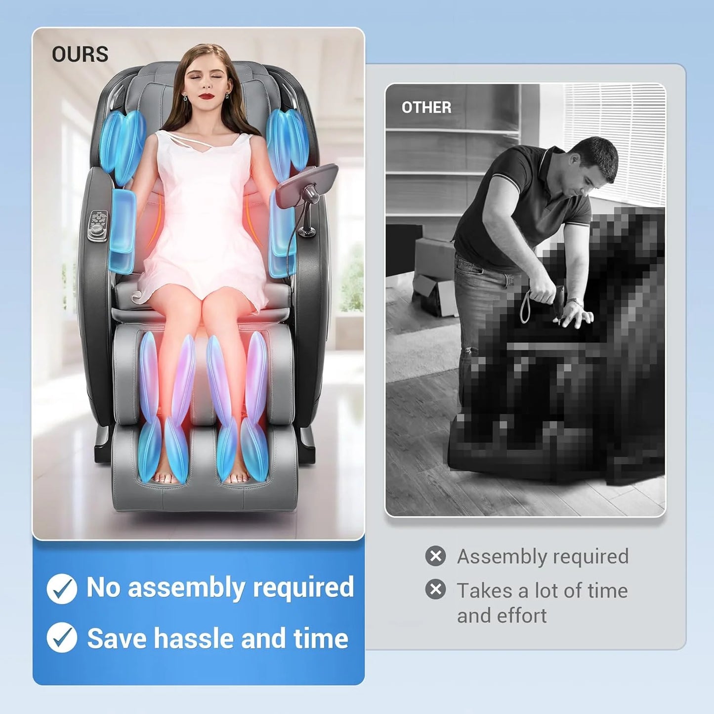 Mazzup Full Body Zero Gravity Shiatsu Massage Chair with Fully Assembled, LCD Screen, Shortcut Keys, USB Charging Port, Heat, Ideal Gift for Loved Ones, Parents, Balck (DP)
