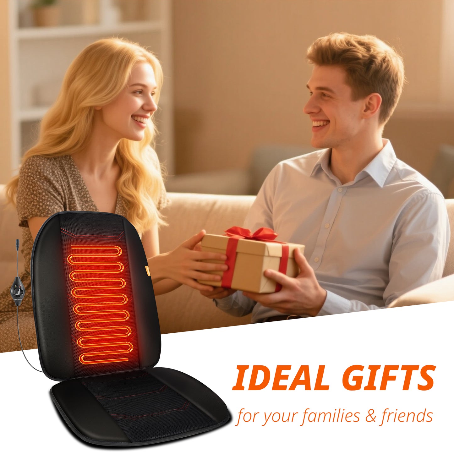 Heated Seat Cushion for Car, Enlarged Fast Heating Seat Cover, Winter Seat Warmer for Car(DP)
