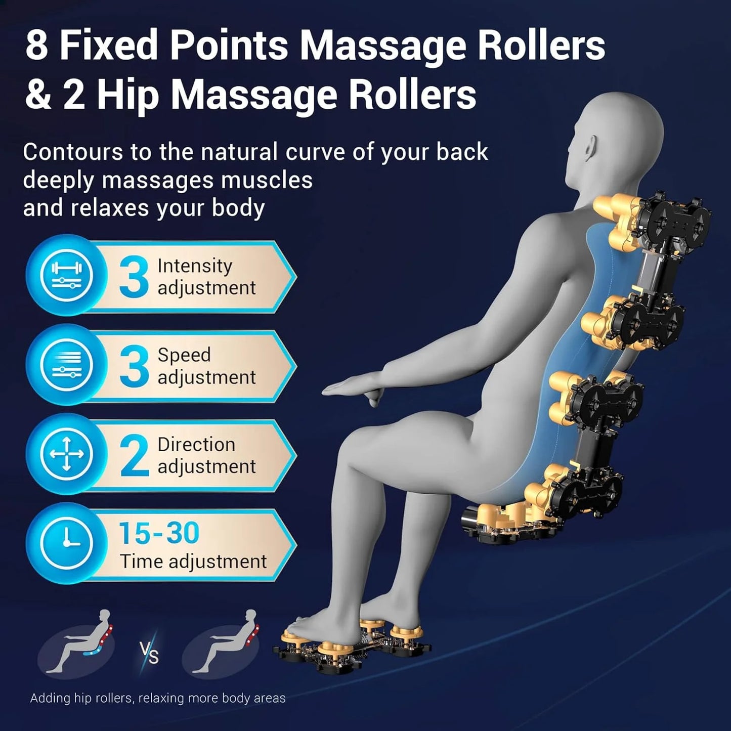 Massage Chair Full Body with Heat, Full Body Zero Gravity Shiatsu Massage Chair, Kneading Massage Chair Recliner with SL-Track, Foot Massage, Bluetooth, USB Charging Port MU313 (DP)