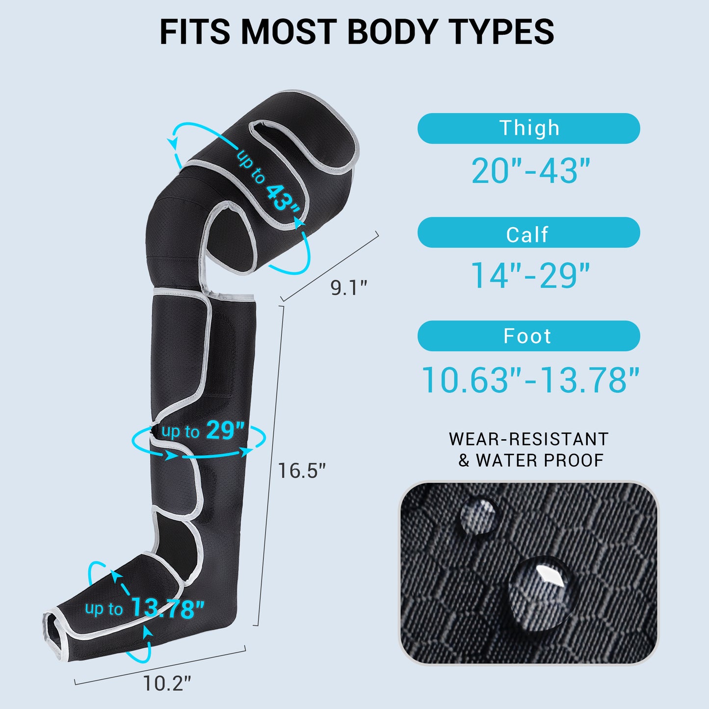 Leg Massager with Heat and Compression, Relaxation and Pain Relief, Black (DP)