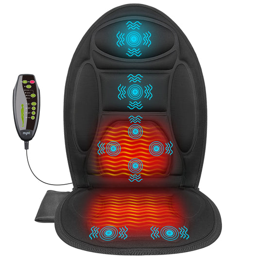 Mynt Back Massager Seat Cushion Massager with Heat, 8 Vibration Massage Nodes Massage Chair Pad for Home Office Chair (DP)