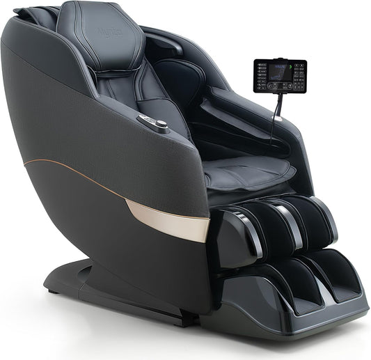MYNTA 3D Massage Chair Full Body 2025 Shaitsu SL Track Massage Chairs with Zero Gravity Full Body Airbags & Heating, MC1650(Grey)
