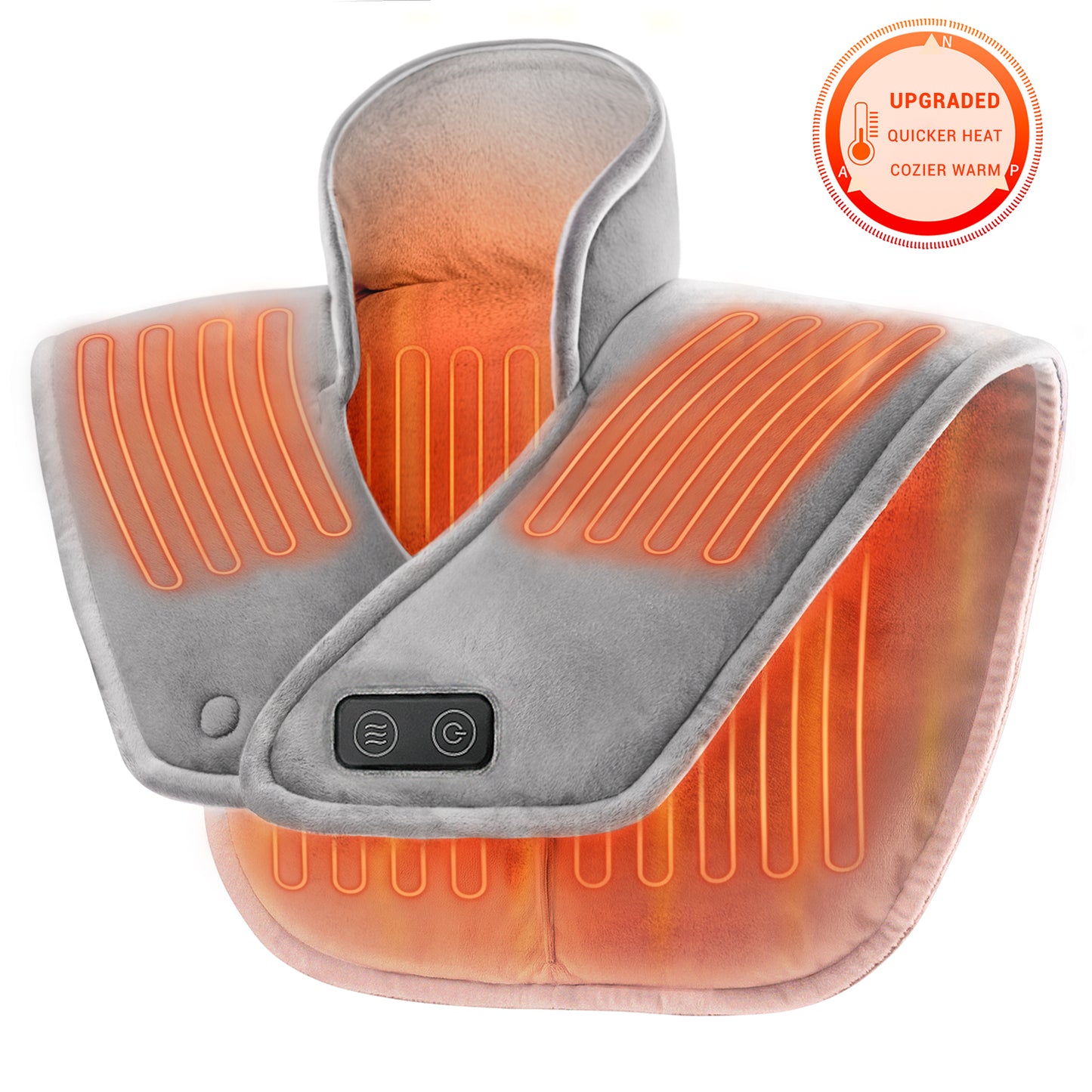 Mynt Heating Pad for Neck Shoulder Back, Weighted Shoulder Heating Pad with 3 Heating & Auto-Off, Gray