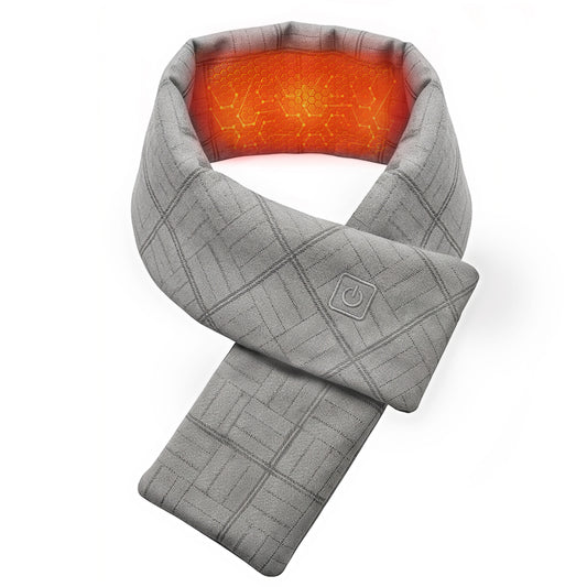 Mynt Graphene Heated Scarf, Heating Pad for Neck, Fast Heating Portable Neck Warmer with 3 Heat Levels, Winter Gift for Men/Women, Gray (DP)
