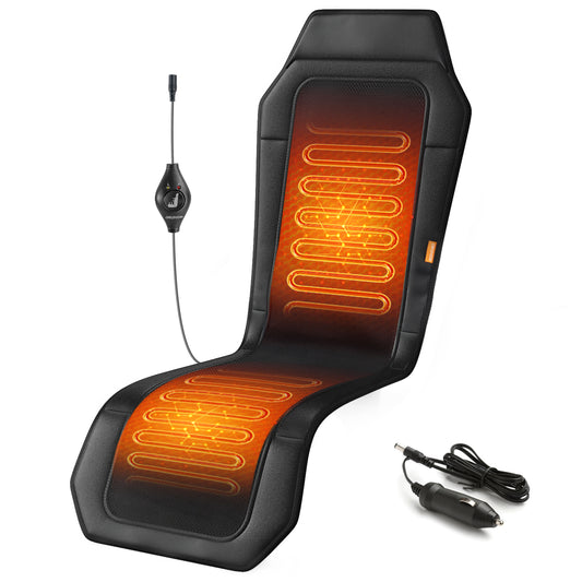 Heated Seat Cover for Car, Extended Seat Cushion Fast Heating, Black（DP)