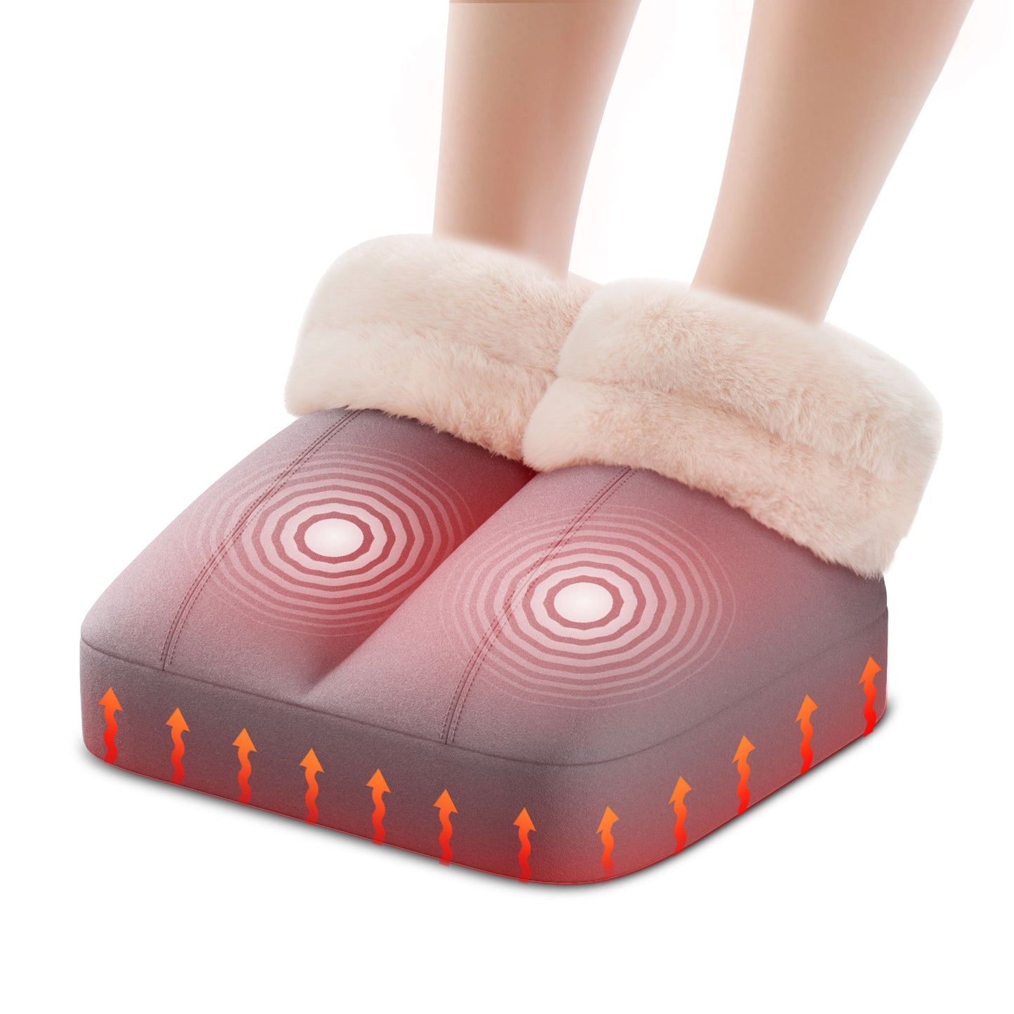 Mynt Foot Massager for Circulation, Foot Warmer with 2 Vibration & 2 Heating, Winter Gift, Gray