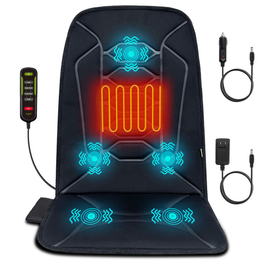 Mynt Vibration Massage Pad with Heat, Back Massager for Car and Chair, Black(DP)