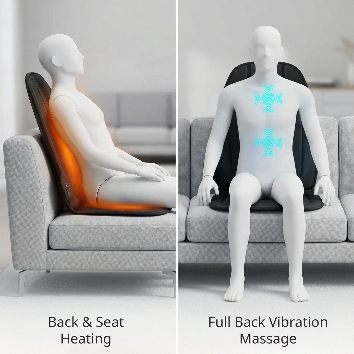 Mynt Back Massager with Heat, Vibration Massage Pad for Chair, Black（DP）