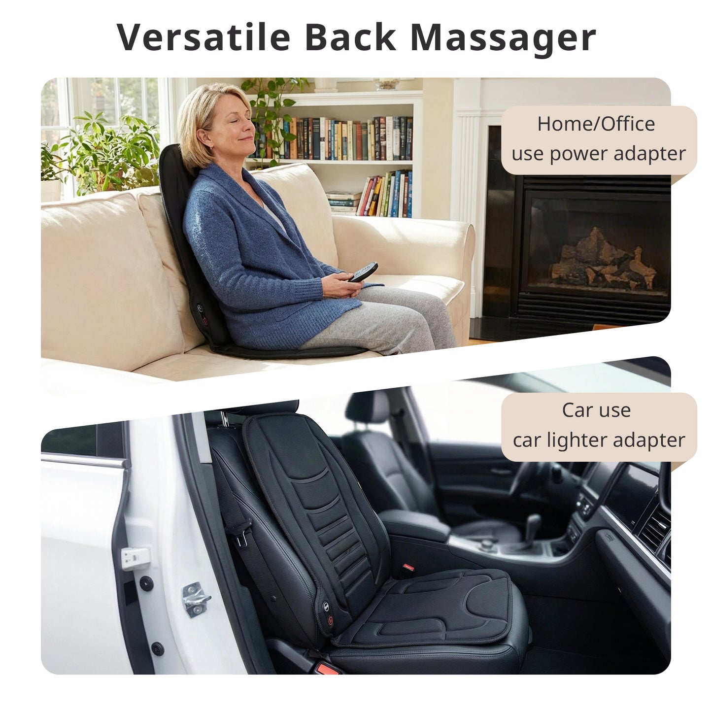 Mynt Back Massager with Heat, Vibration Massage Pad for Chair, Black（DP）