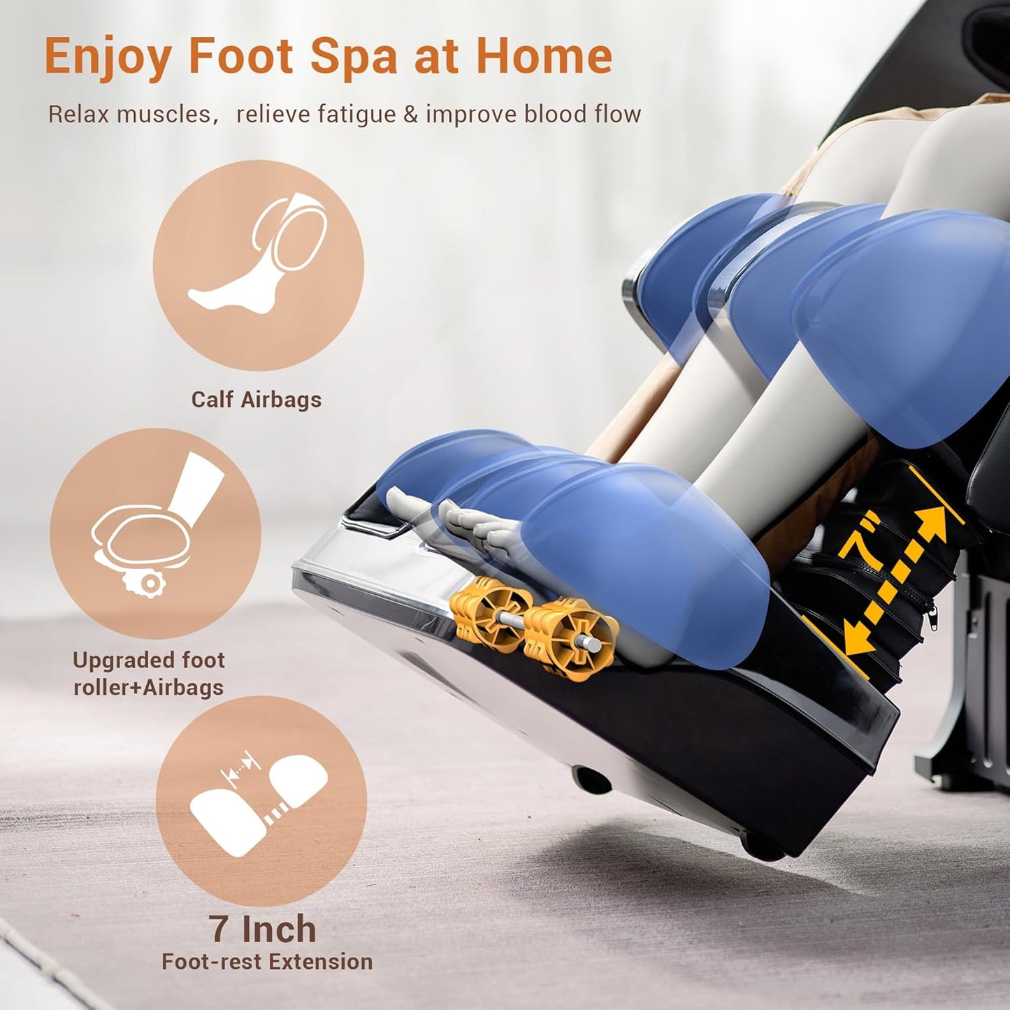 MYNTA 3D Massage Chair Full Body 2025 Shaitsu SL Track Massage Chairs with Zero Gravity Full Body Airbags & Heating, MC1650(Grey)