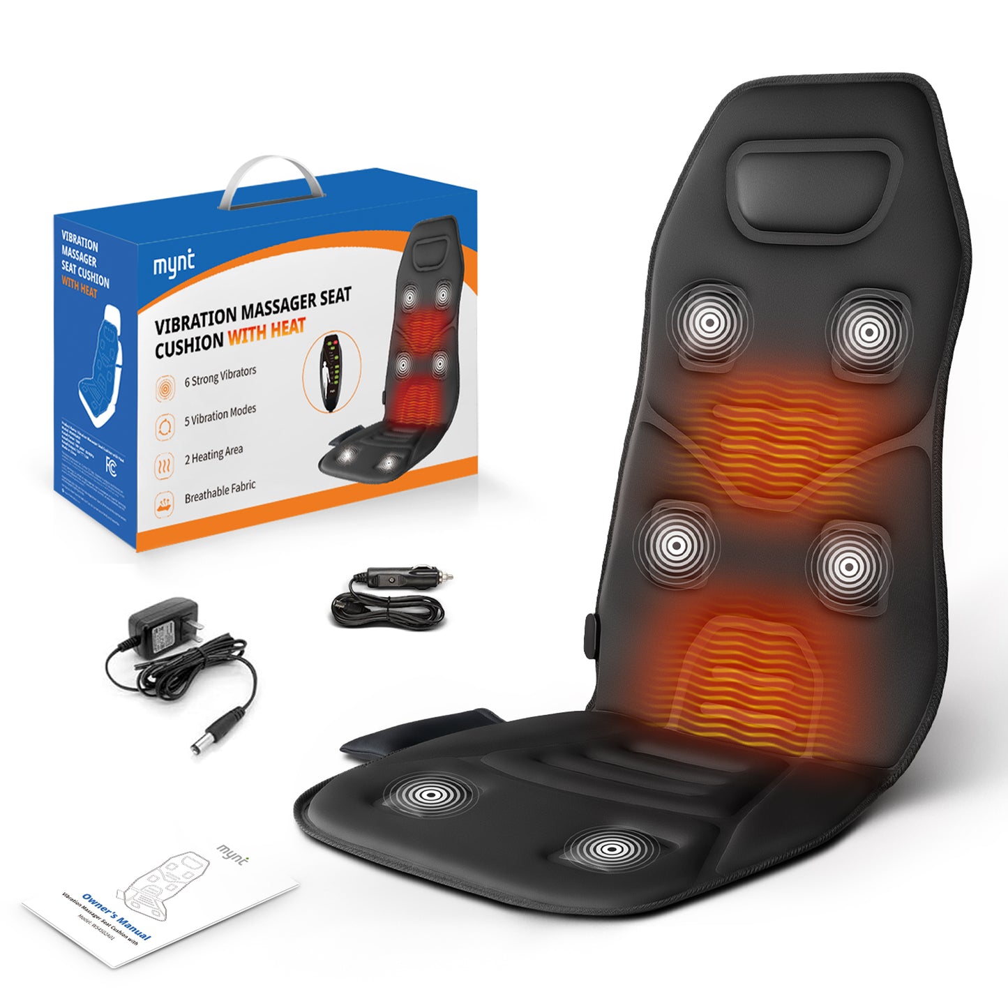 Back Massager  with Heat, Vibration Car Chair Massager Pad, Seat Cushion Gifts for Men & Women (DP)
