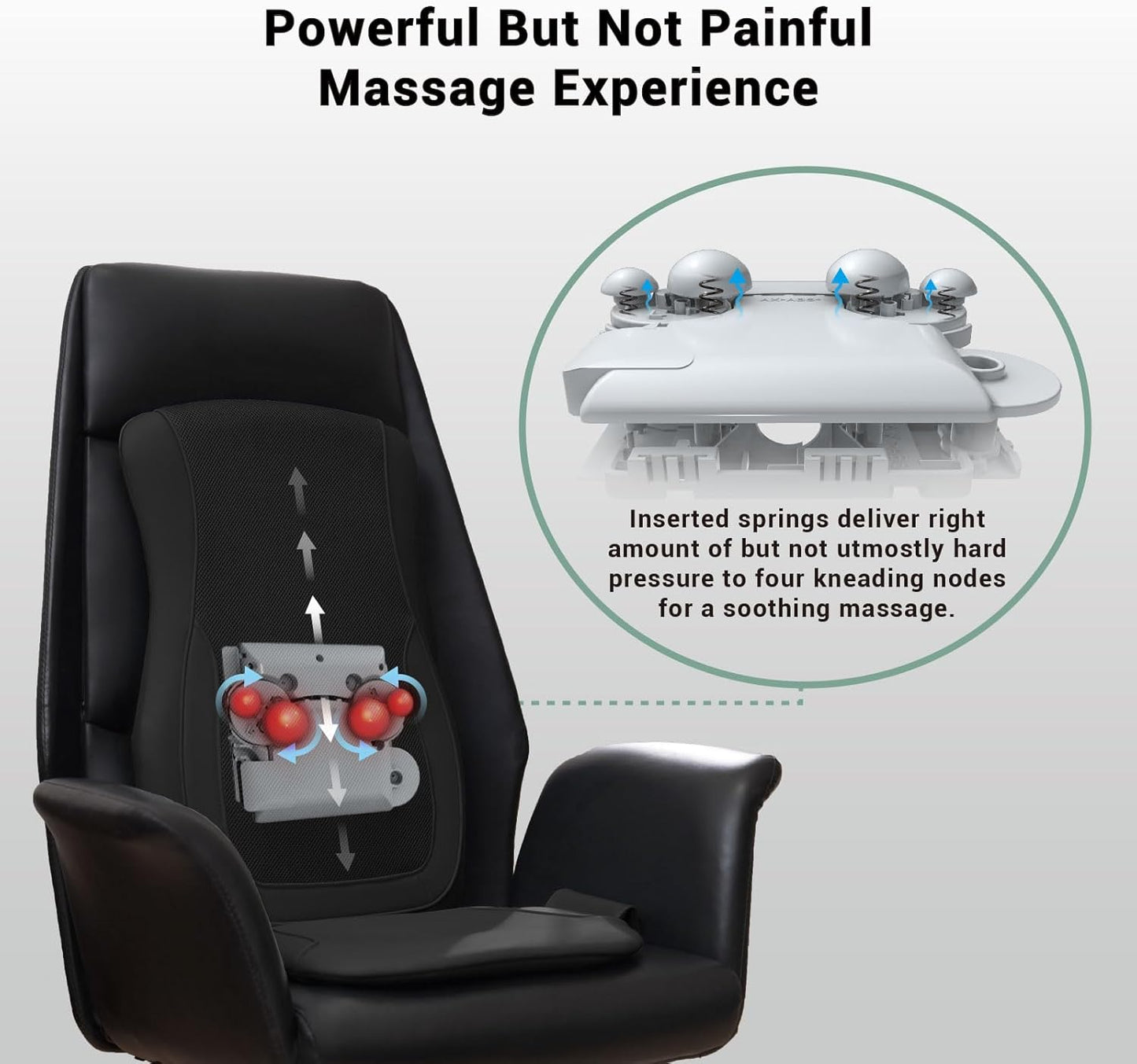 Mynt Shiatsu Back Massager for Chair with Heat, Deep Kneading Massage Pad for Office Home Use, Black(DP)