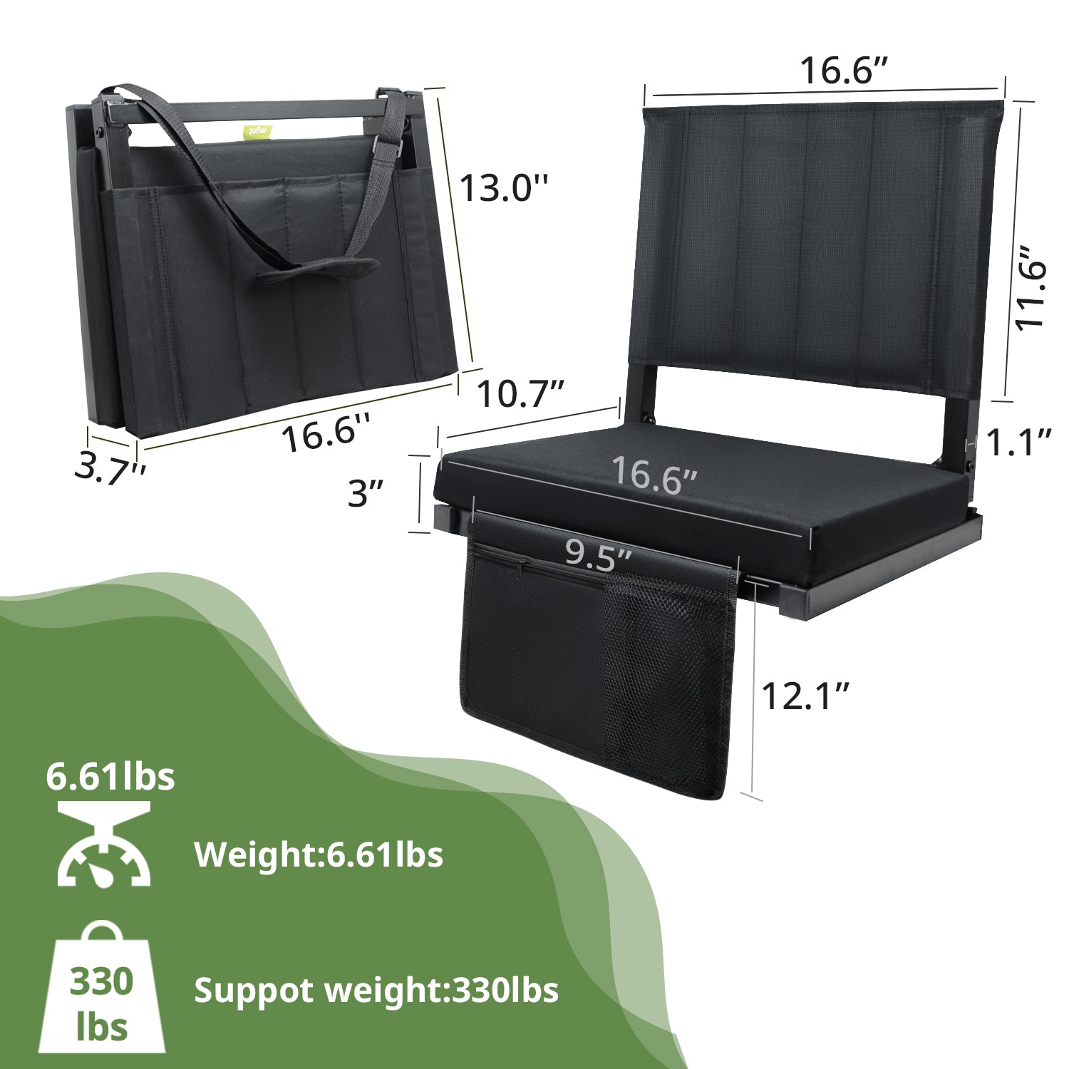 Mynt Bleacher Seats with Backs and Cushion with Back Support