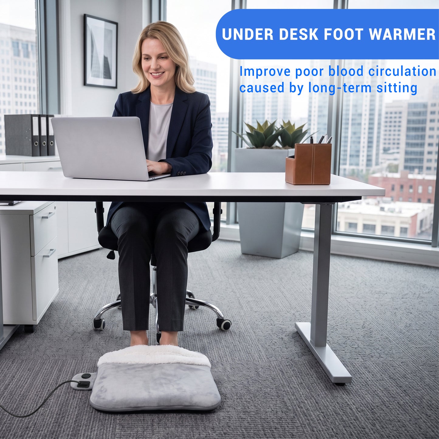 Mynt Heating Pad for Feet, Electric Heated Foot Warmers with 3 Heat Levels & Auto Shut Off, Gray