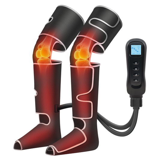 Leg Massager with Heat and Compression, Relaxation and Pain Relief, Black (DP)