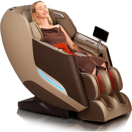 Massage Chair Full Body with Heat, Full Body Zero Gravity SL-Track Shiatsu Massage Chair, 3D Massage Chair with Foot Massage, Bluetooth, Wireless Phone Charger MU412(DP)