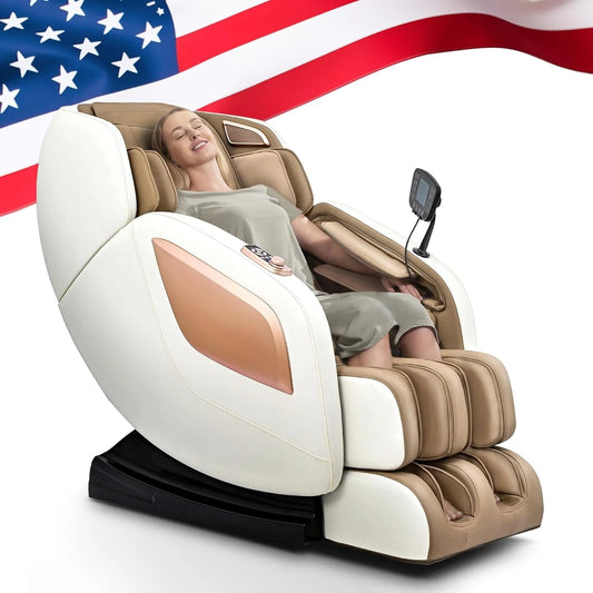 Massage Chair Full Body with Heat, Full Body Zero Gravity Shiatsu Massage Chair, Kneading Massage Chair Recliner with SL-Track, Foot Massage, Bluetooth, USB Charging Port MU313 (DP)