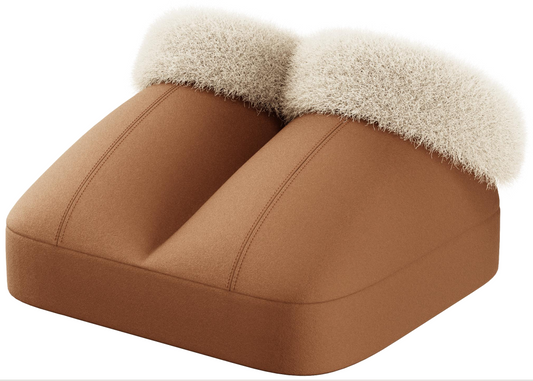 Foot Warmer with Vibration, Foot Massager Fast Heating for Women, Men, Brown (DP)