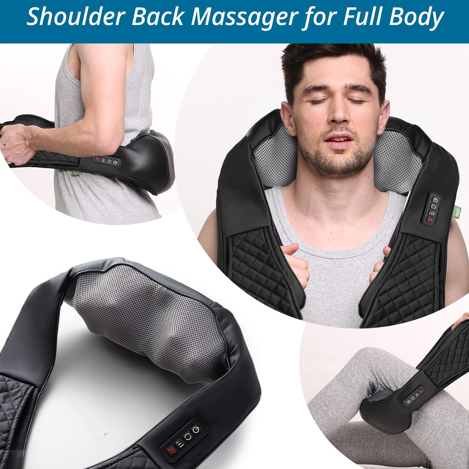 Cordless Neck Back Massager - Shiatsu Neck, Shoulder Massager with