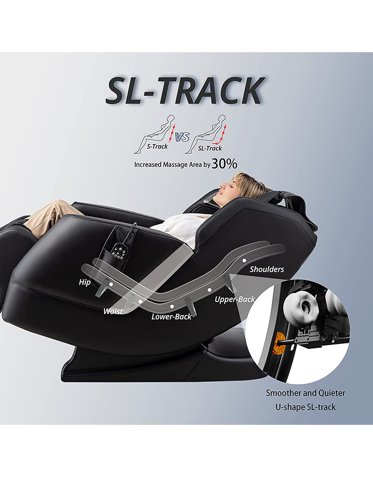 Mynta Massage Chair, Zero Gravity Full Body Massage Chair Recliner, 3D SL-Track Massage Chair with Body Scan, Thai Stretch, Heat, Bluetooth Speaker, Foot Roller, Fully Assembled,
