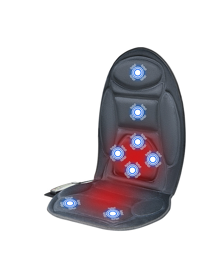 Vibration Back Massager Seat with Heat:Chair Seat Massager with 8 Vibration Massage Nodes, Massage Chair Pad for Home Office Chair(Gray)